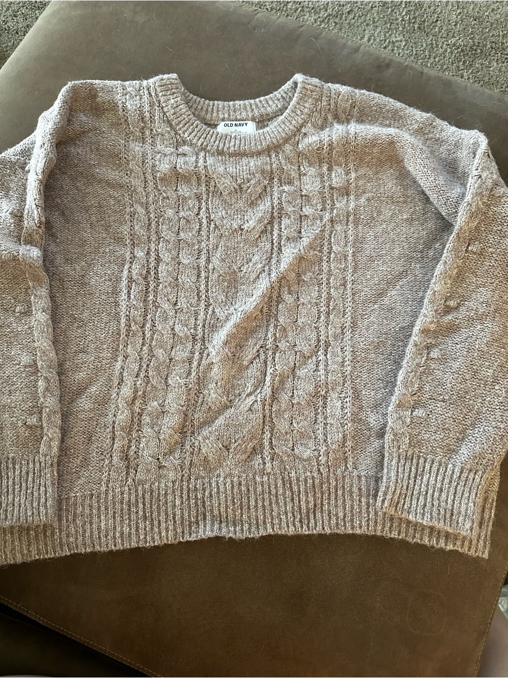 Old Navy Women's Cable Knit Crewneck Sweater - Beige